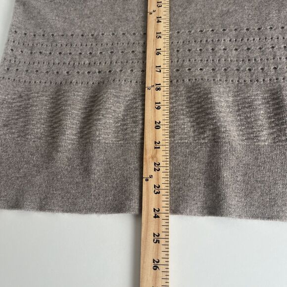 Neiman Marcus Cashmere Collection Sweater Womens Size M Gray Ruffled Sleeve‎ - Picture 8 of 13